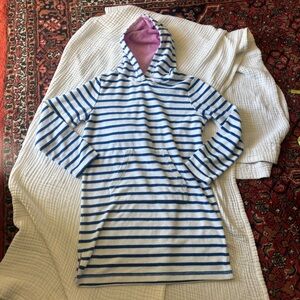 Mini Boden stripey toweling beach dress terry cloth pool cover up 11/12